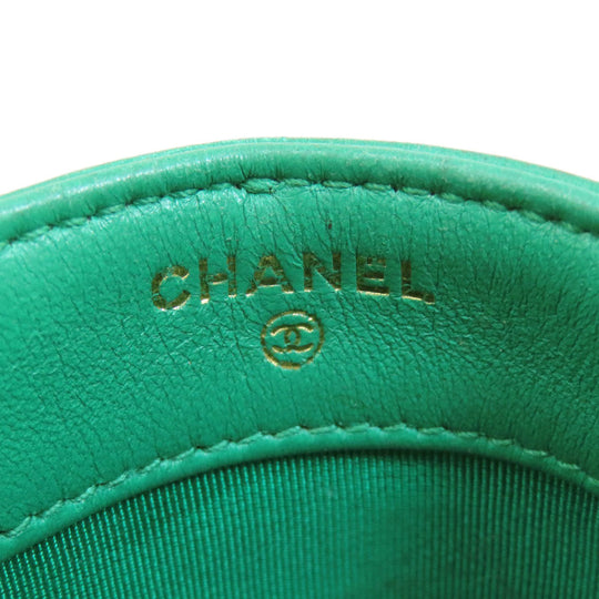 CHANEL Shoulder Bag lambskin green