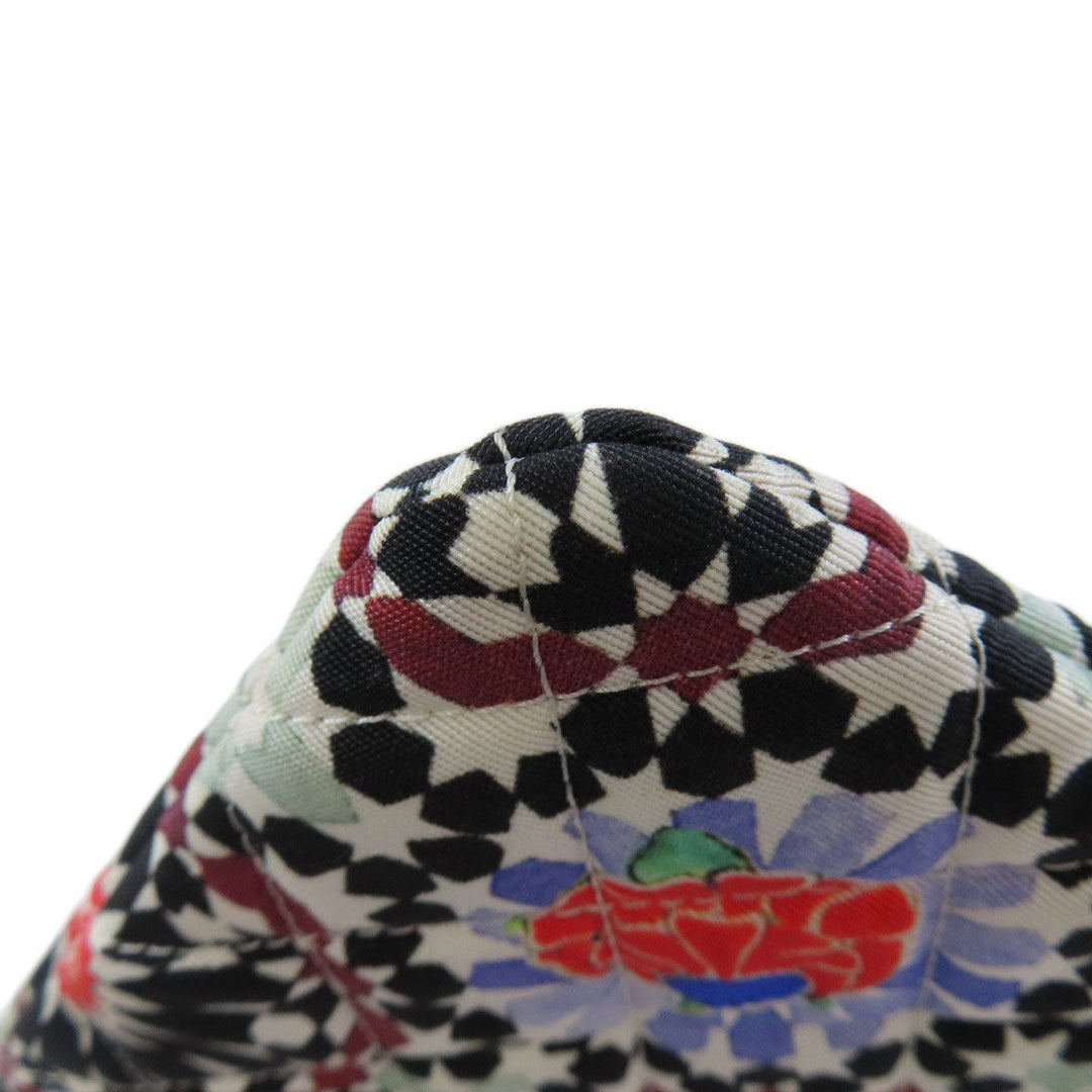 CHANEL Accessory pouch A82074 canvas black COCO Mark Flower Motif SilverMetal Women Used Authentic