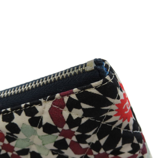 CHANEL Accessory pouch A82074 canvas black COCO Mark Flower Motif SilverMetal Women Used Authentic
