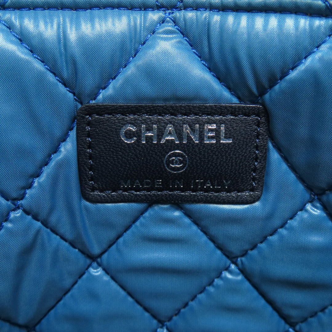 CHANEL Accessory pouch A82074 canvas black COCO Mark Flower Motif SilverMetal Women Used Authentic
