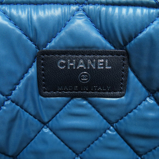 CHANEL Accessory pouch A82074 canvas black COCO Mark Flower Motif SilverMetal Women Used Authentic