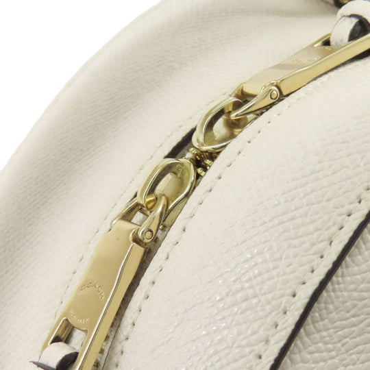 COACH Backpack 76624 leather white logo Women Used Authentic