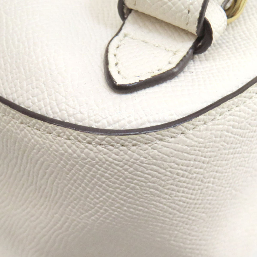COACH Backpack 76624 leather white logo Women Used Authentic