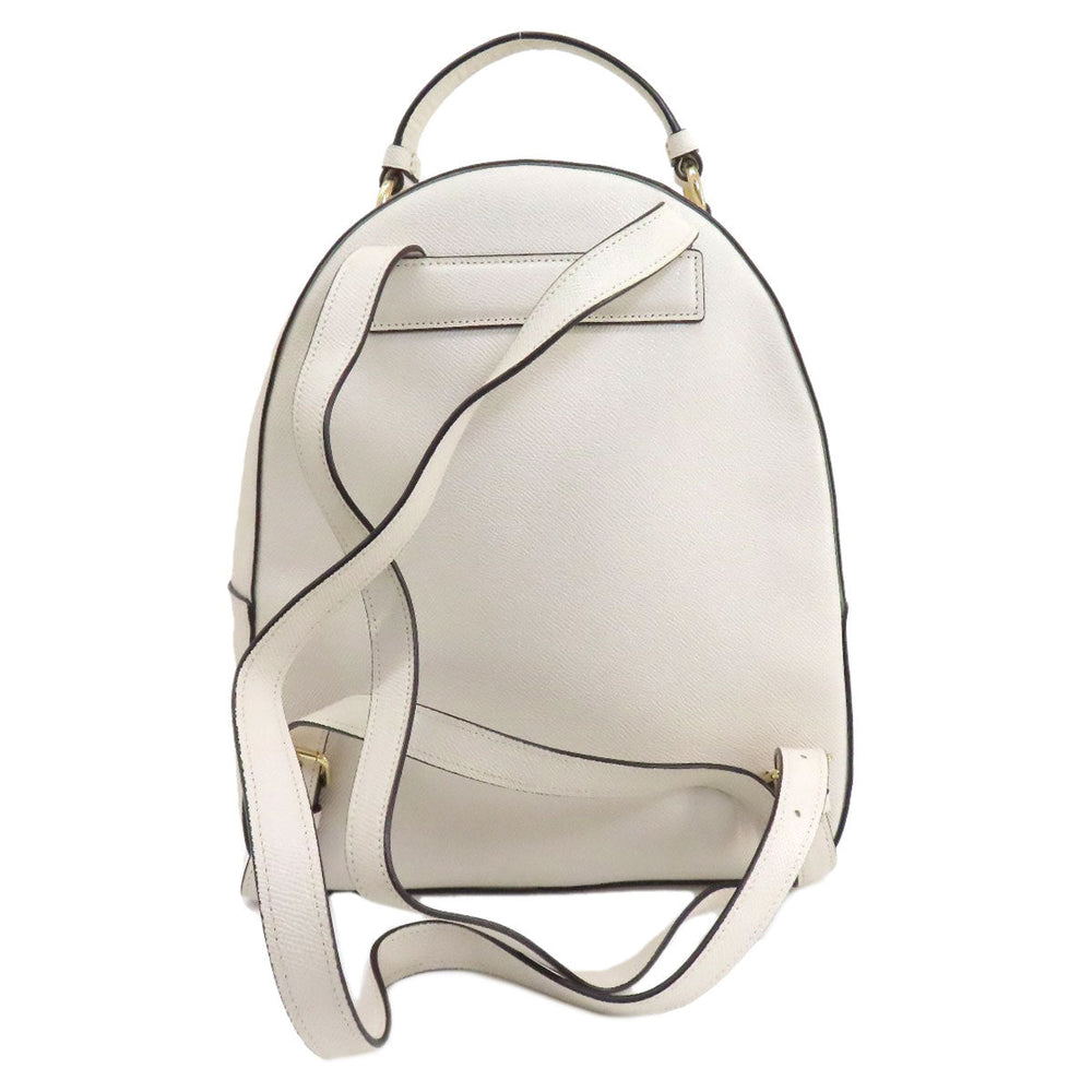 COACH Backpack 76624 leather white logo Women Used Authentic