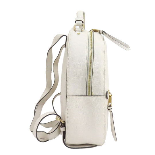 COACH Backpack 76624 leather white logo Women Used Authentic