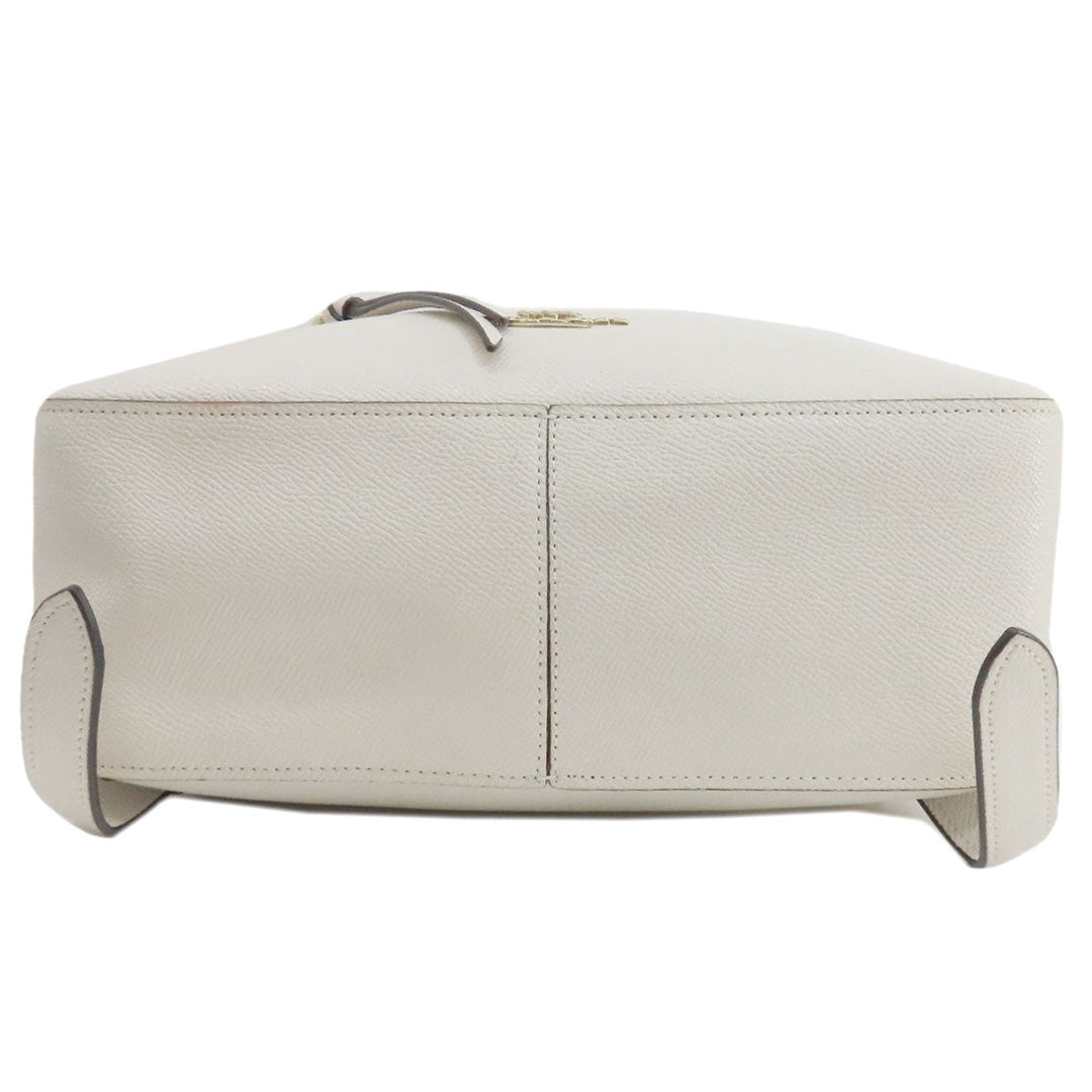 COACH Backpack 76624 leather white logo Women Used Authentic
