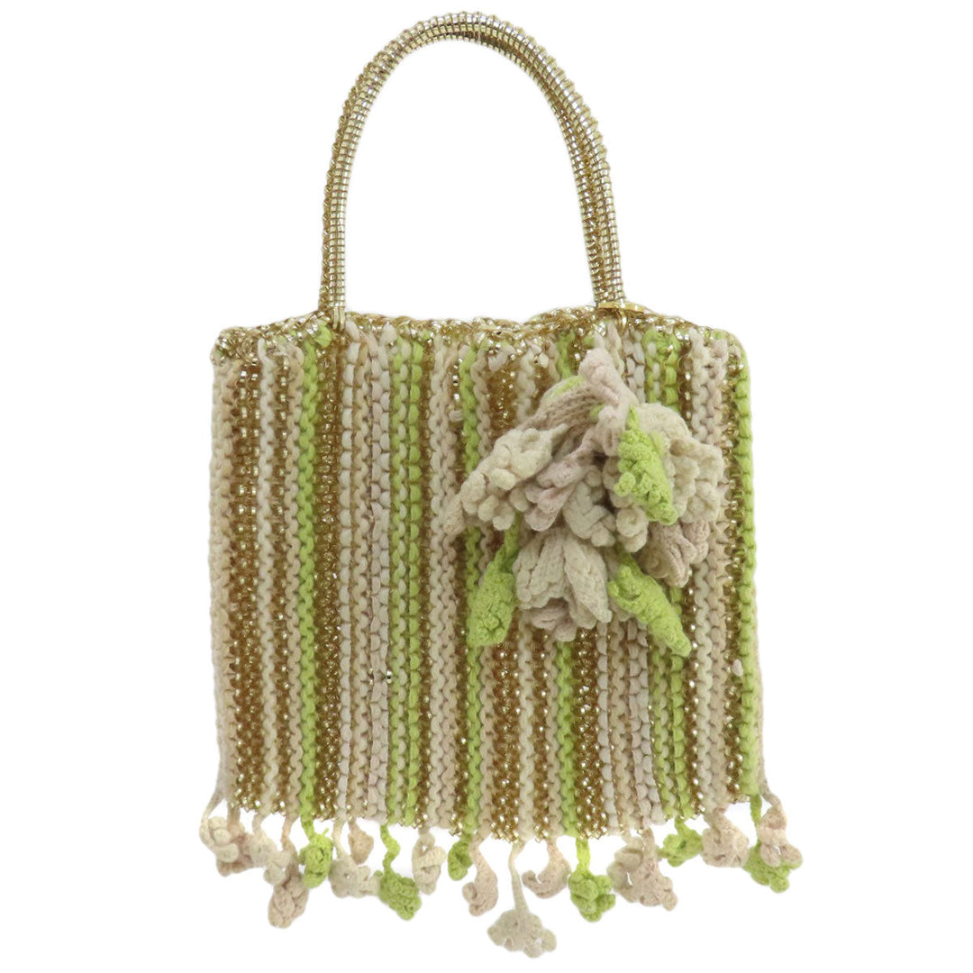 ANTEPRIMA Handbag PVC, wool beige flour Women Used Authentic