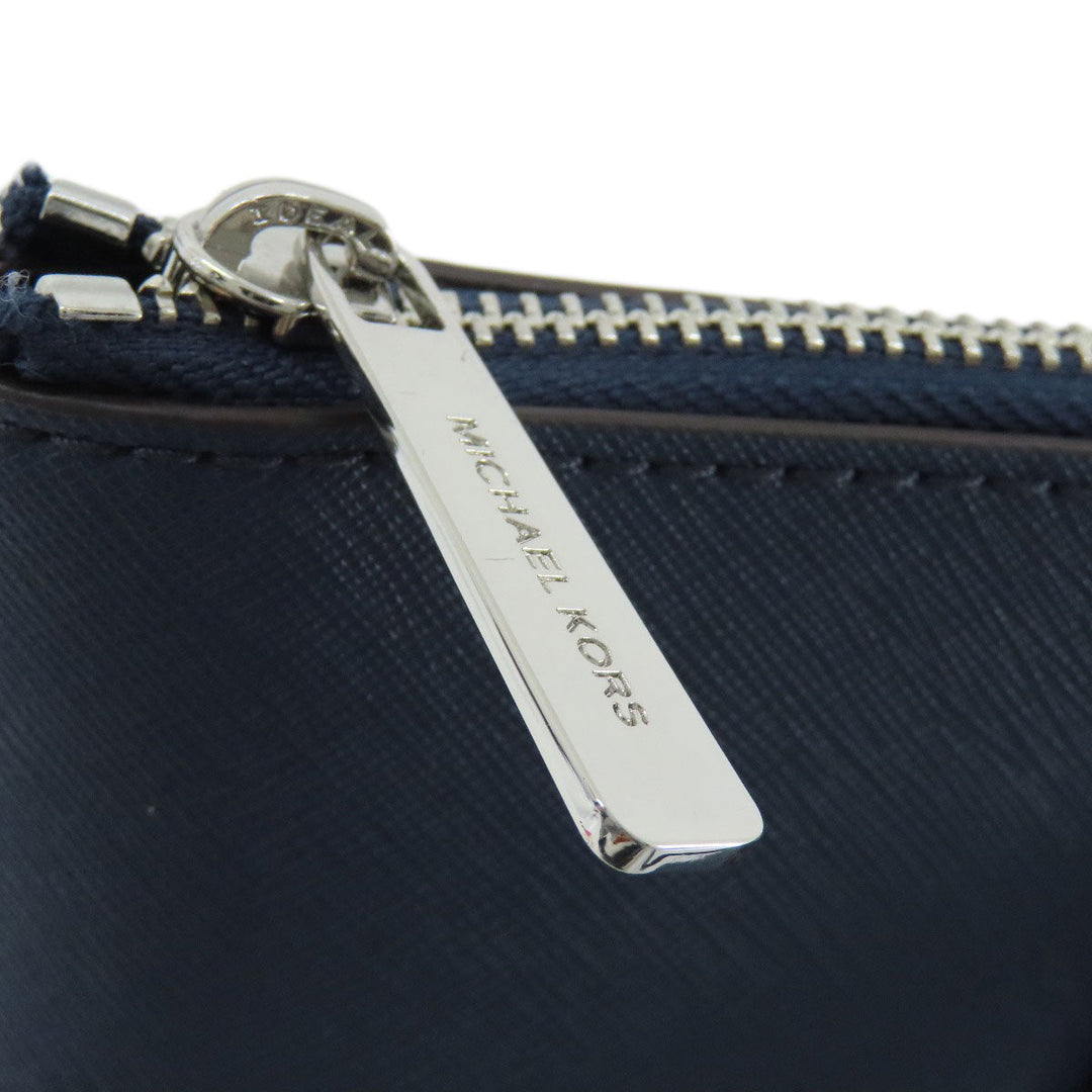 MICHAEL KORS Tote Bag PVC Navy logo Women Used Authentic