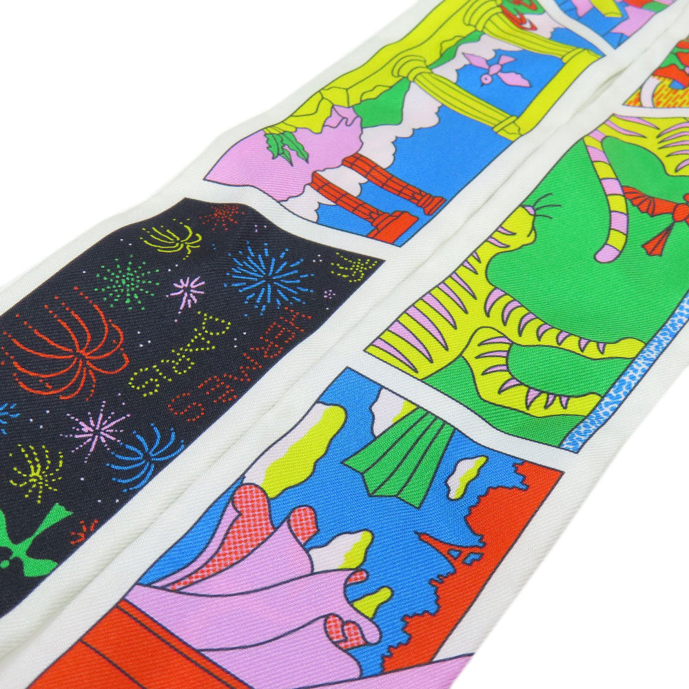 HERMES scarf silk multicolor Twilly Women Used Authentic