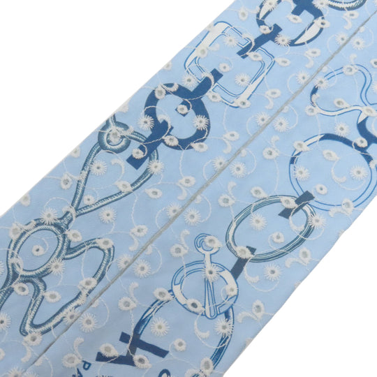HERMES scarf silk blue Twilly Women Used Authentic