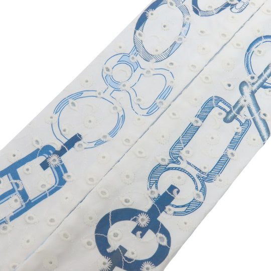 HERMES scarf silk blue Twilly Women Used Authentic