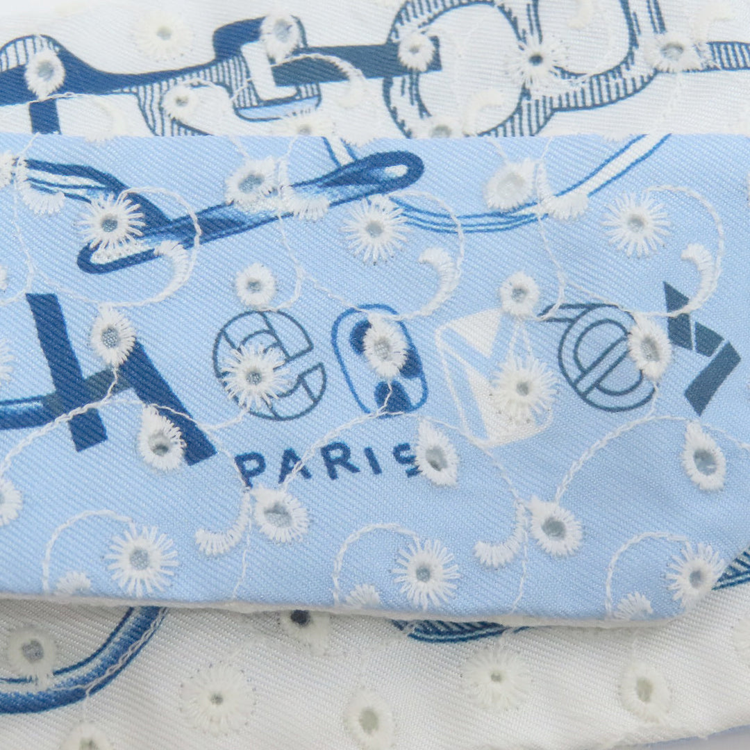 HERMES scarf silk blue Twilly Women Used Authentic