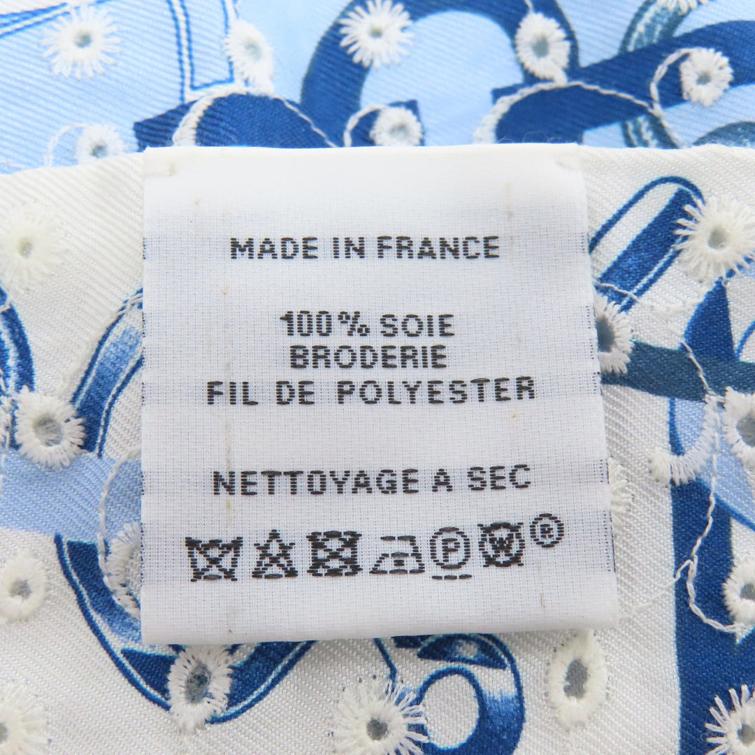 HERMES scarf silk blue Twilly Women Used Authentic