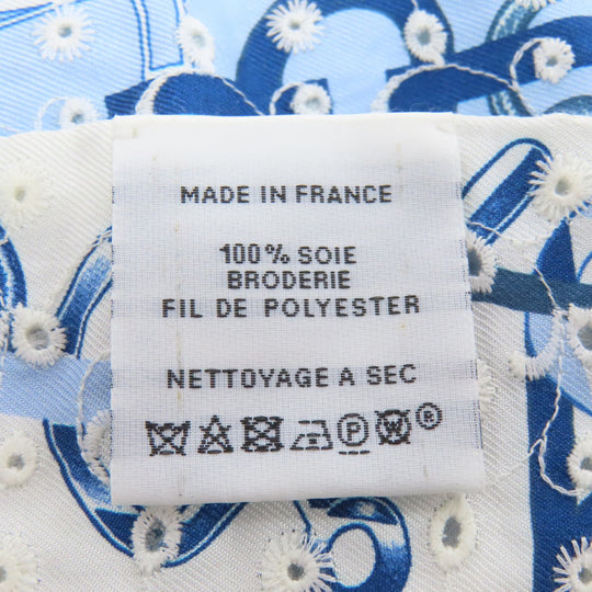 HERMES scarf silk blue Twilly Women Used Authentic