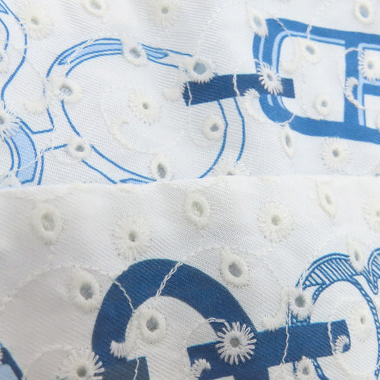 HERMES scarf silk blue Twilly Women Used Authentic