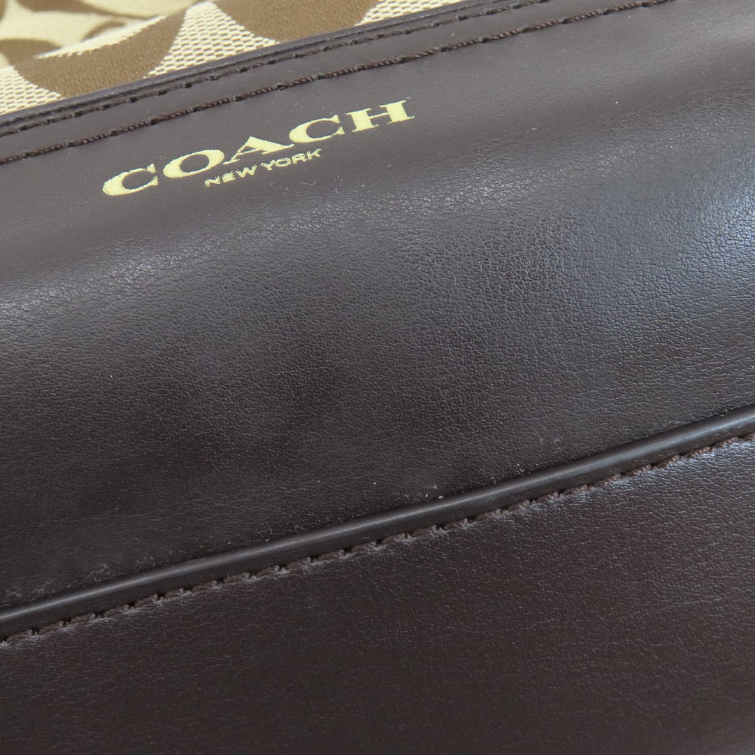 COACH Shoulder Bag F54339 canvas Brown Signature Women Used Authentic