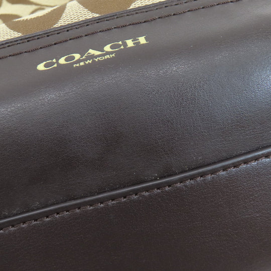 COACH Shoulder Bag F54339 canvas Brown Signature Women Used Authentic