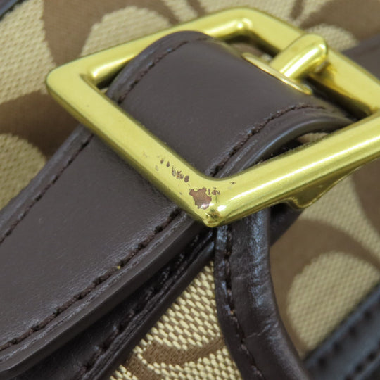 COACH Shoulder Bag F54339 canvas Brown Signature Women Used Authentic