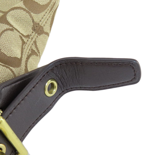 COACH Shoulder Bag F54339 canvas Brown Signature Women Used Authentic