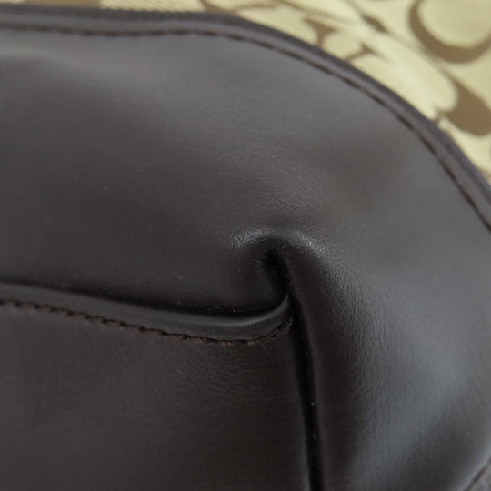 COACH Shoulder Bag F54339 canvas Brown Signature Women Used Authentic