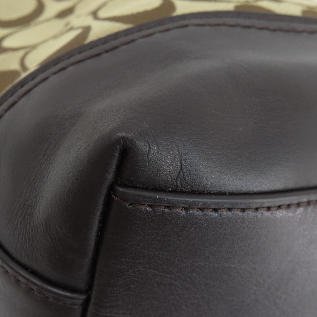 COACH Shoulder Bag F54339 canvas Brown Signature Women Used Authentic