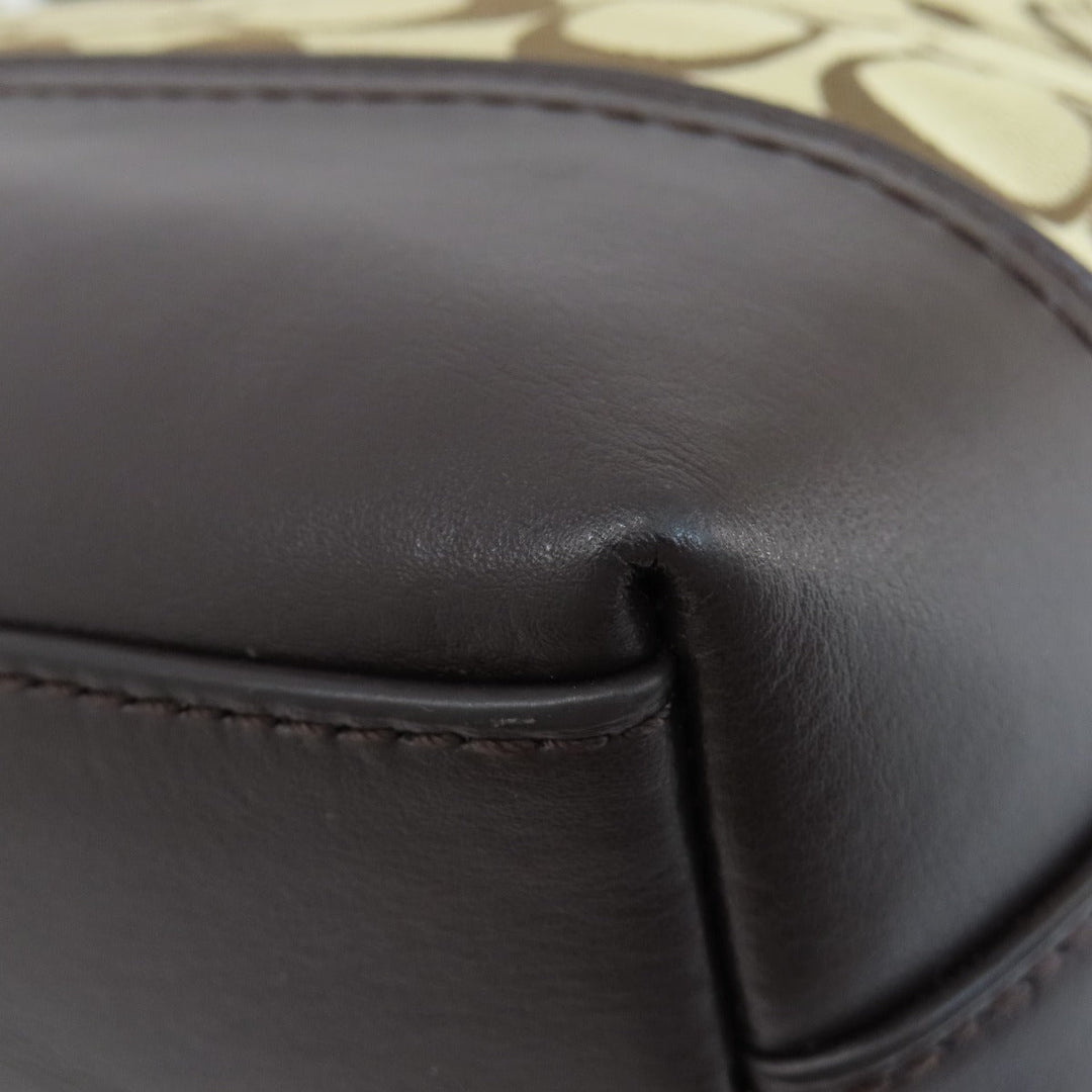 COACH Shoulder Bag F54339 canvas Brown Signature Women Used Authentic