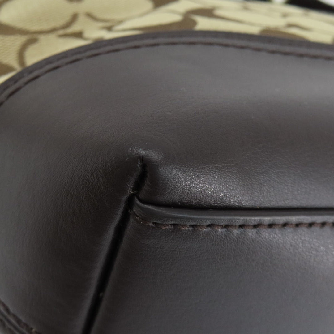 COACH Shoulder Bag F54339 canvas Brown Signature Women Used Authentic