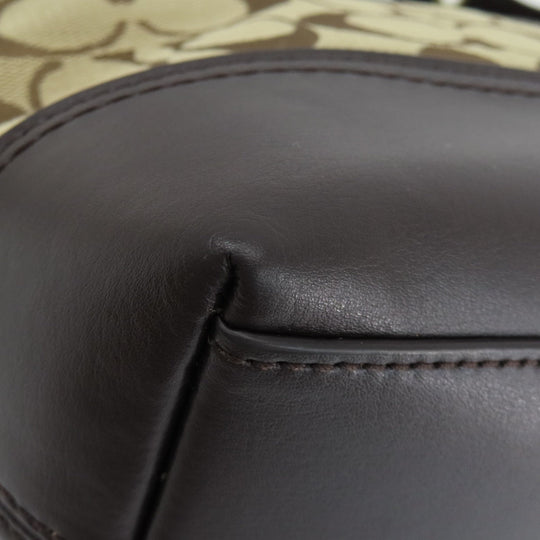 COACH Shoulder Bag F54339 canvas Brown Signature Women Used Authentic