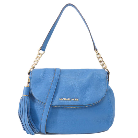MICHAEL KORS Handbag leather blue 2WAY Women Used Authentic
