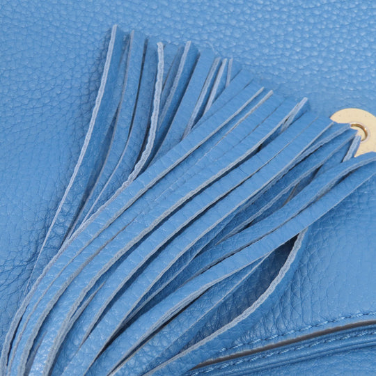 MICHAEL KORS Handbag leather blue 2WAY Women Used Authentic