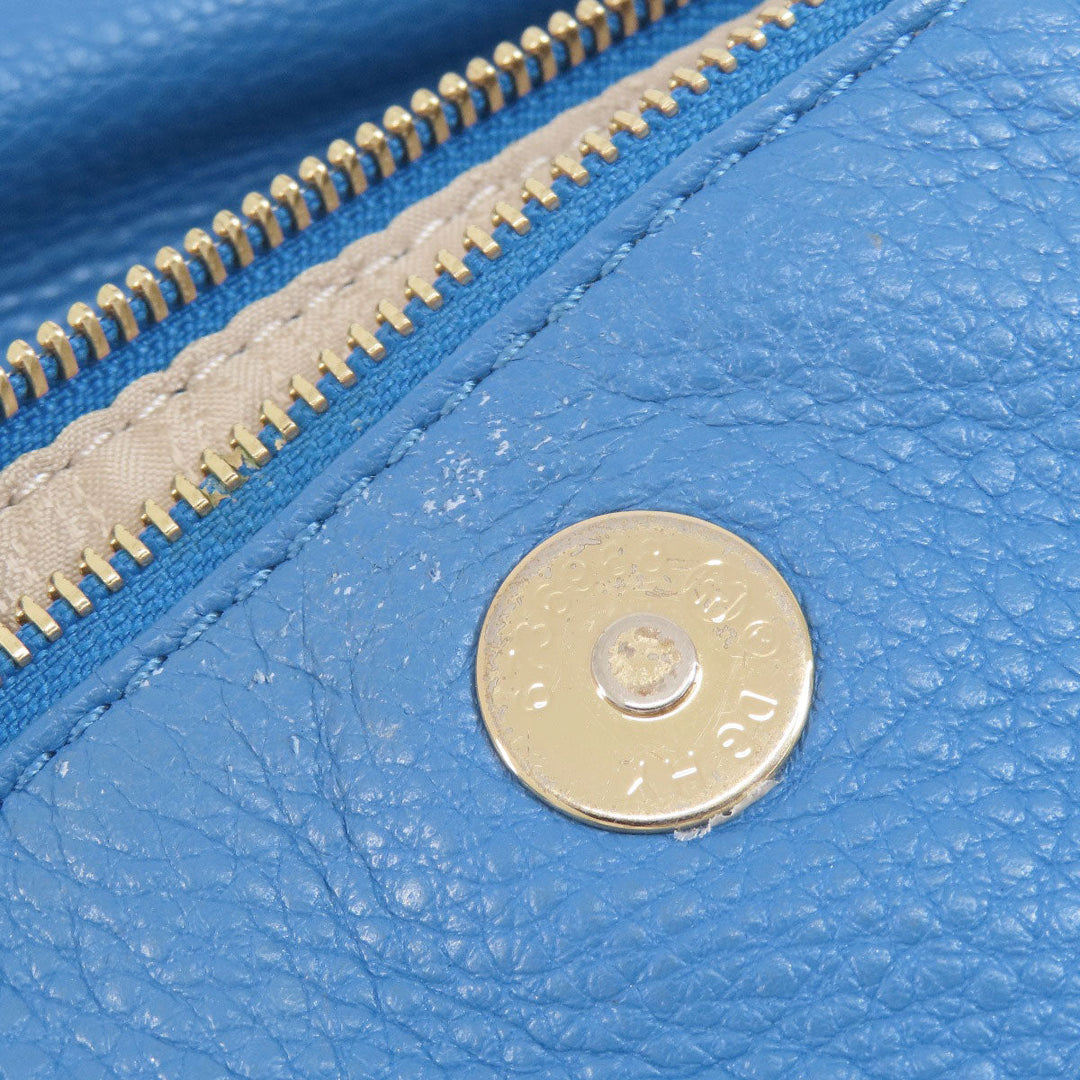 MICHAEL KORS Handbag leather blue 2WAY Women Used Authentic