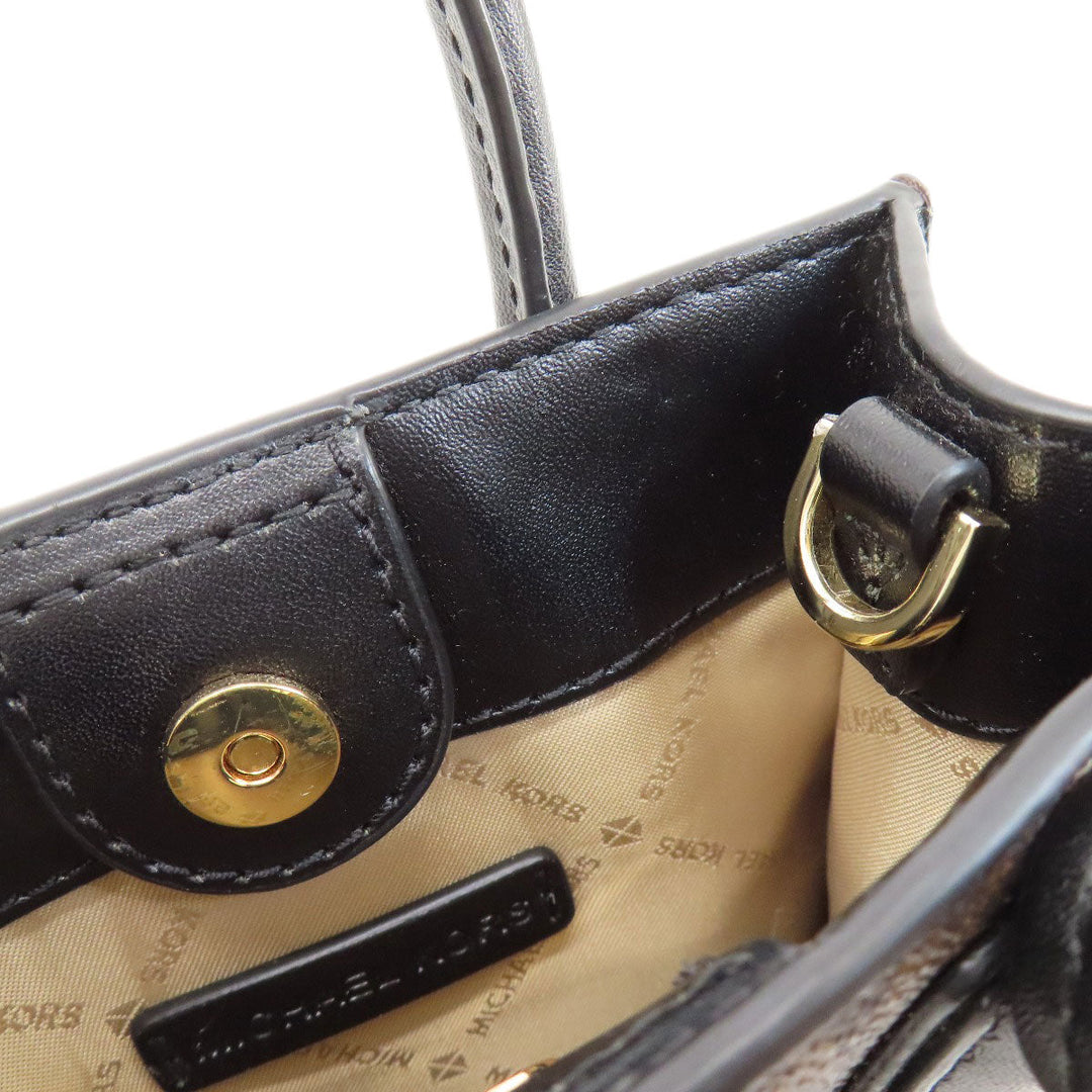 MICHAEL KORS Handbag PVC Brown Mercer 2WAY Women Used Authentic
