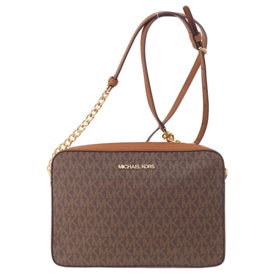 MICHAEL KORS Shoulder Bag PVC Brown MK signature