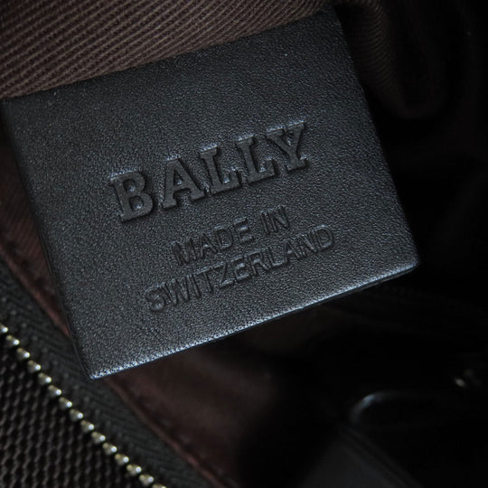 BALLY Shoulder Bag canvas Brown Barry Stripe Women Used Authentic