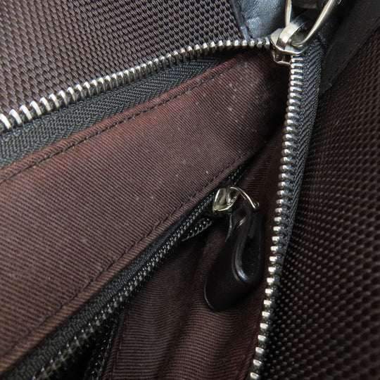 BALLY Shoulder Bag canvas Brown Barry Stripe Women Used Authentic