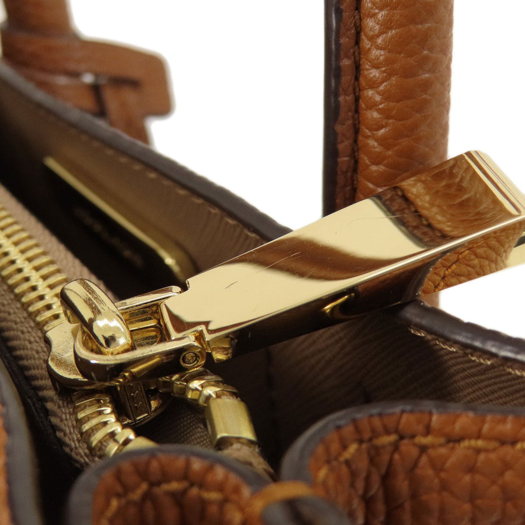 MICHAEL KORS Handbag leather Brown logo 2WAY Women Used Authentic