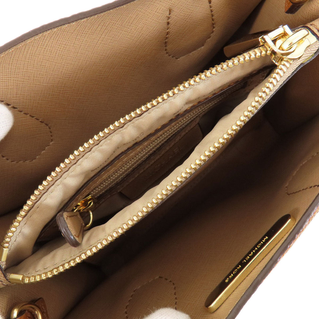 MICHAEL KORS Handbag leather Brown logo 2WAY Women Used Authentic