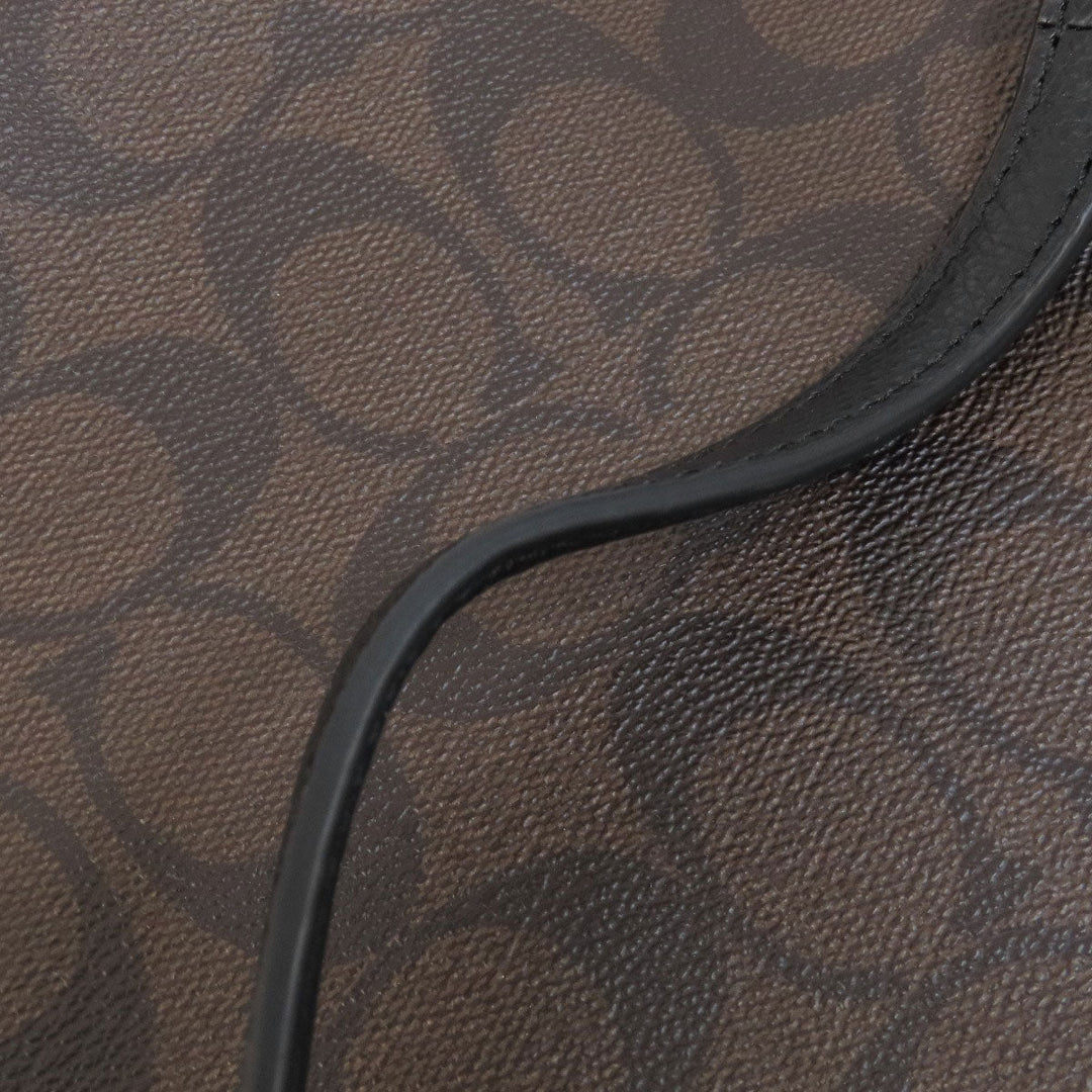 COACH Shoulder Bag F52657 PVC black Signature Women Used Authentic