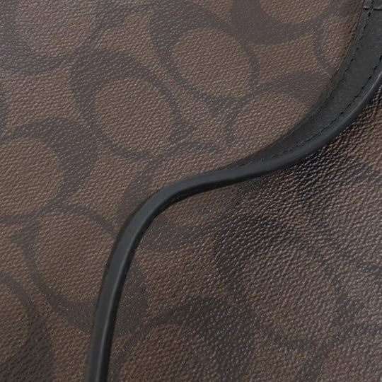 COACH Shoulder Bag F52657 PVC black Signature Women Used Authentic