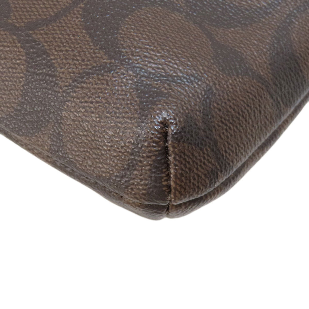 COACH Shoulder Bag F52657 PVC black Signature Women Used Authentic