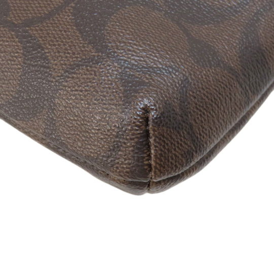 COACH Shoulder Bag F52657 PVC black Signature Women Used Authentic