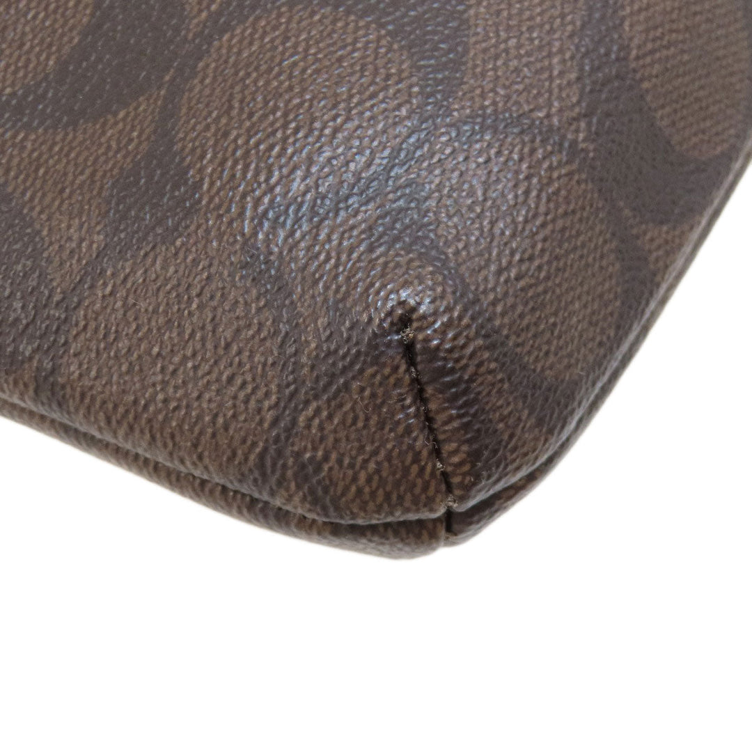 COACH Shoulder Bag F52657 PVC black Signature Women Used Authentic