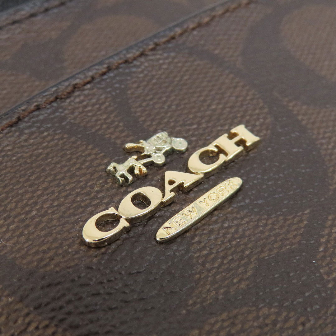 COACH Shoulder Bag F52657 PVC black Signature Women Used Authentic