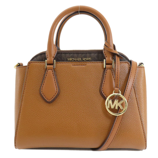 MICHAEL KORS Handbag leather Brown 2WAY Women Used Authentic