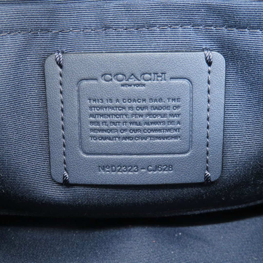 COACH Handbag CJ628 PVC green Sydney Satchel Houndstooth Print 2WAY Women Used Authentic