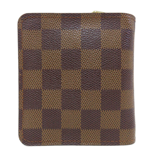LOUIS VUITTON Bifold Wallet M61668 Damier canvas Brown Compact zip