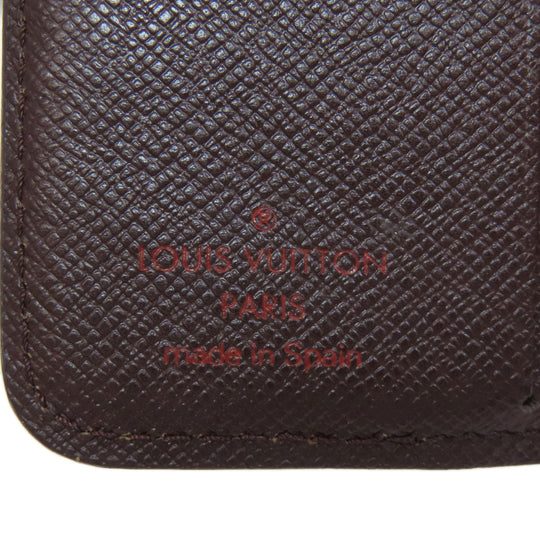 LOUIS VUITTON Bifold Wallet M61668 Damier canvas Brown Compact zip