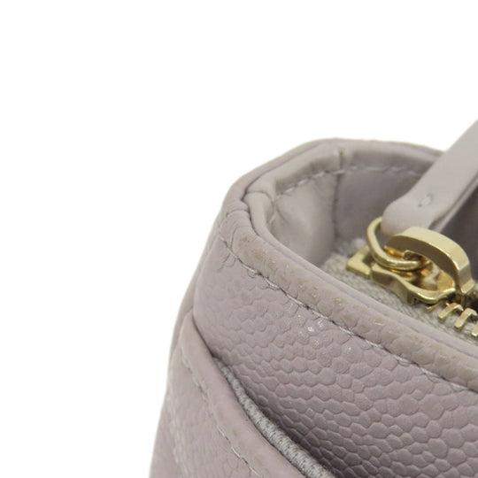 CHANEL Shoulder Bag Grained Calfskin Skin gray Matelasse Gold Metal