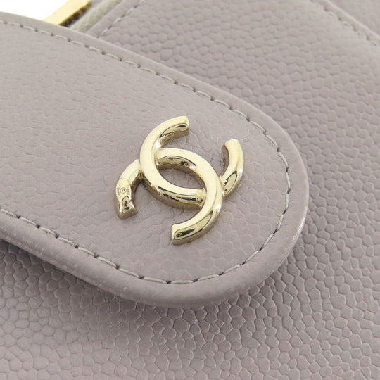 CHANEL Shoulder Bag Grained Calfskin Skin gray Matelasse Gold Metal
