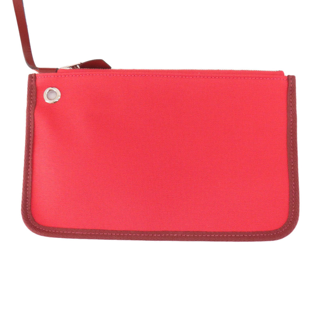 HERMES Handbag Towar Officche Red Herbag Zip PM Red SilverMetal Women Used Authentic